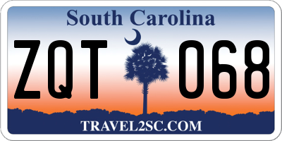 SC license plate ZQT068
