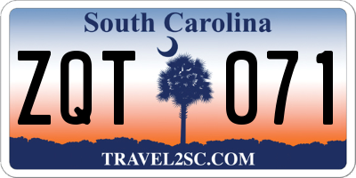 SC license plate ZQT071