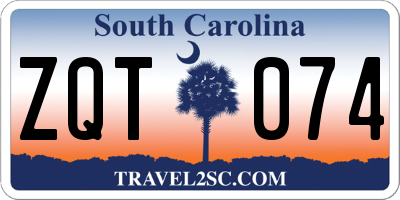 SC license plate ZQT074