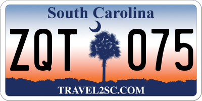 SC license plate ZQT075