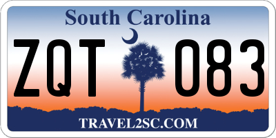 SC license plate ZQT083