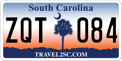 SC license plate ZQT084