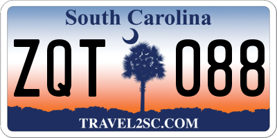 SC license plate ZQT088