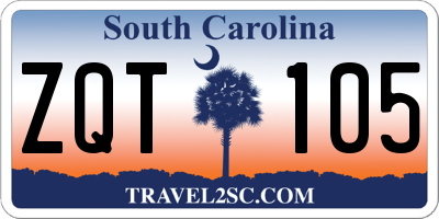SC license plate ZQT105