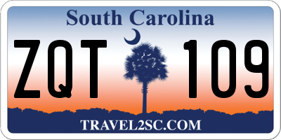 SC license plate ZQT109
