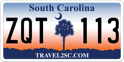 SC license plate ZQT113