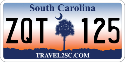 SC license plate ZQT125