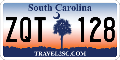 SC license plate ZQT128