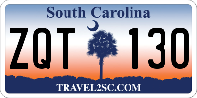 SC license plate ZQT130