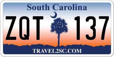 SC license plate ZQT137