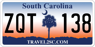 SC license plate ZQT138