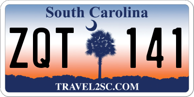 SC license plate ZQT141