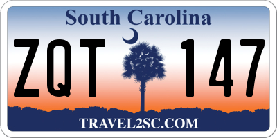 SC license plate ZQT147