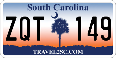 SC license plate ZQT149