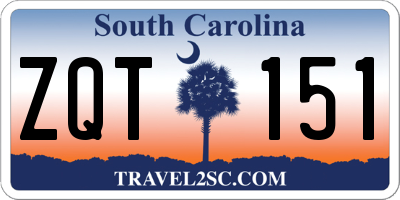 SC license plate ZQT151