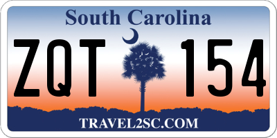 SC license plate ZQT154