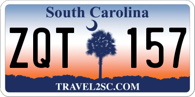 SC license plate ZQT157