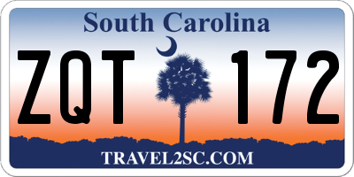 SC license plate ZQT172