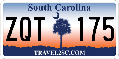 SC license plate ZQT175