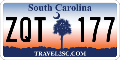 SC license plate ZQT177