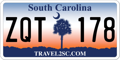 SC license plate ZQT178