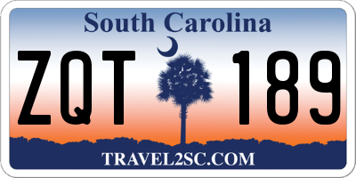 SC license plate ZQT189