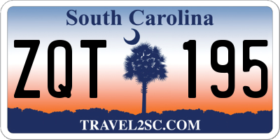 SC license plate ZQT195