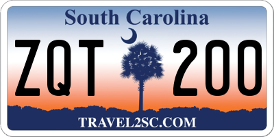 SC license plate ZQT200