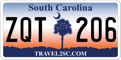 SC license plate ZQT206