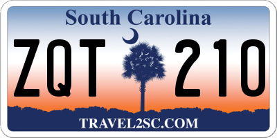 SC license plate ZQT210