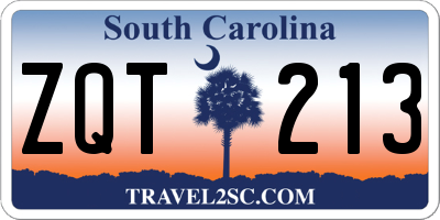 SC license plate ZQT213