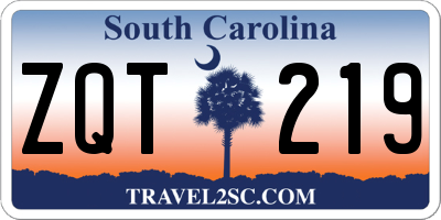 SC license plate ZQT219