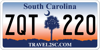 SC license plate ZQT220