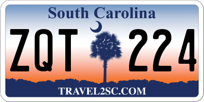 SC license plate ZQT224