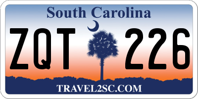 SC license plate ZQT226