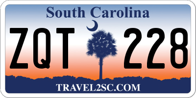 SC license plate ZQT228