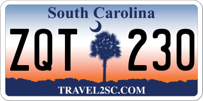 SC license plate ZQT230