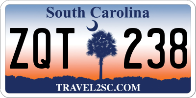 SC license plate ZQT238