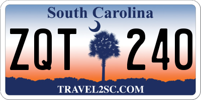 SC license plate ZQT240