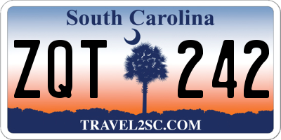 SC license plate ZQT242