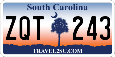 SC license plate ZQT243