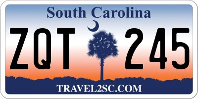 SC license plate ZQT245