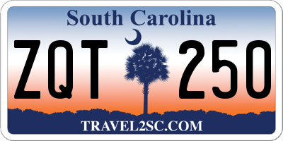 SC license plate ZQT250