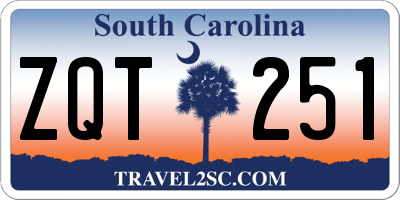 SC license plate ZQT251