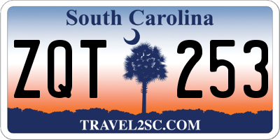 SC license plate ZQT253