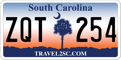 SC license plate ZQT254
