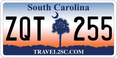 SC license plate ZQT255