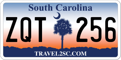 SC license plate ZQT256