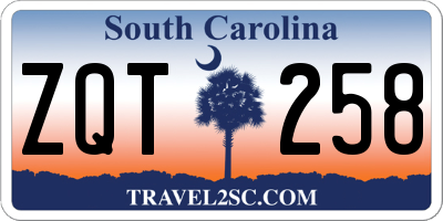SC license plate ZQT258