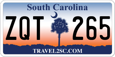 SC license plate ZQT265
